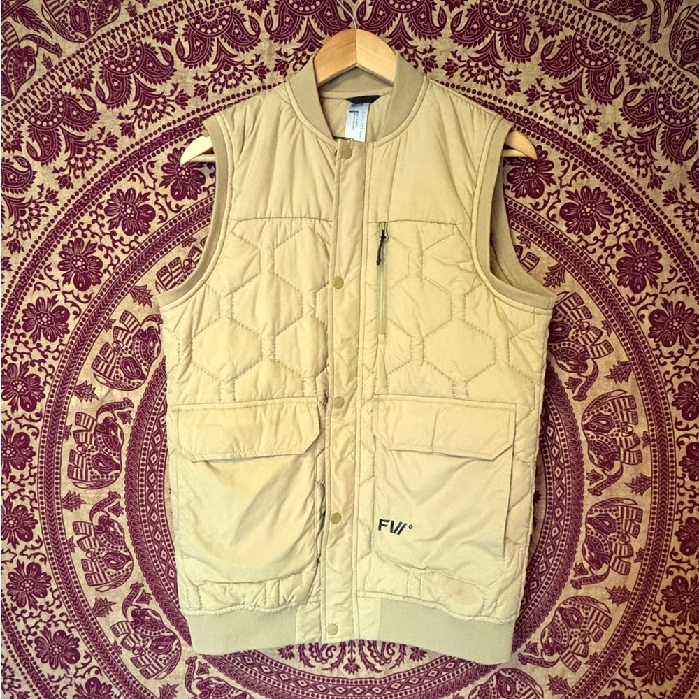 Beige Men's Quilted Vest
